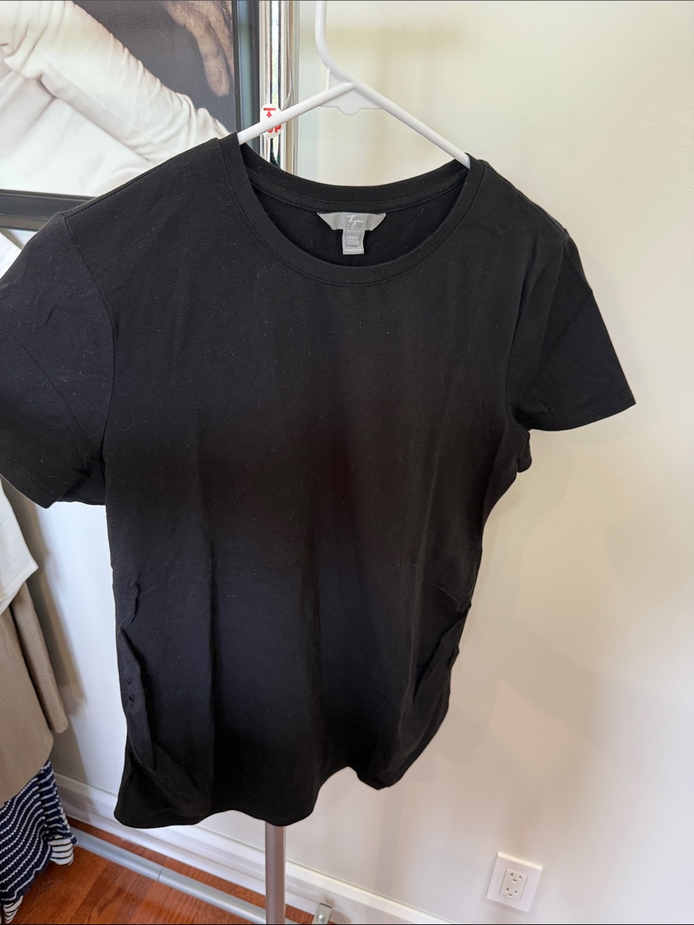 Maternity thyme Black Crewneck Short-Sleeve Tee